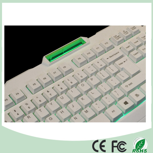 Ce RoHS Certificate 104 Keys Green LED Backlight Backlit Gaming Keyboard Multimedia (KB-1901EL-G)