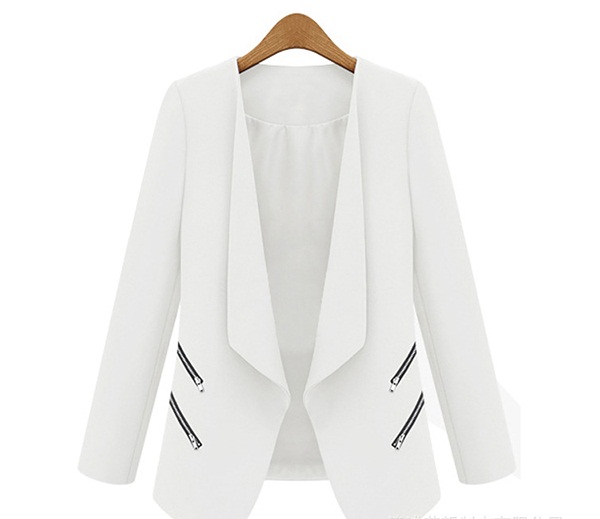 Spring Autumn Fashion Slimming Coat Long Sleeve Lapel Pure Color Leisure Business Suits