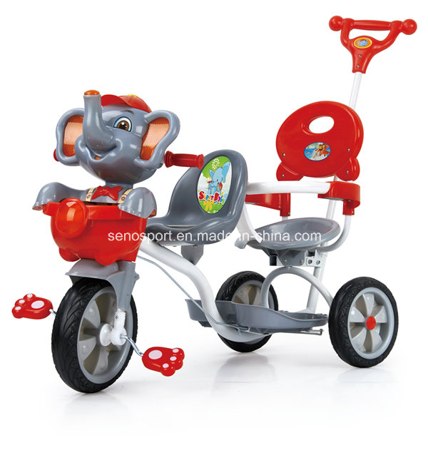 China Cartoon Elephant Twin Baby Tricycle with Double Seats (SNTR870D)