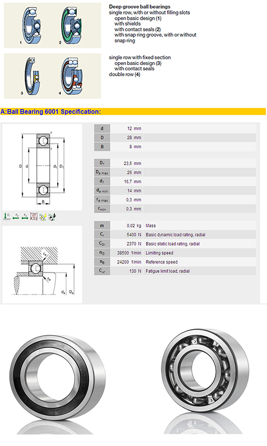 Chinese Brands Automobiles & Motorcycles Beearing 6003 Series Deep Groove Ball Bearing