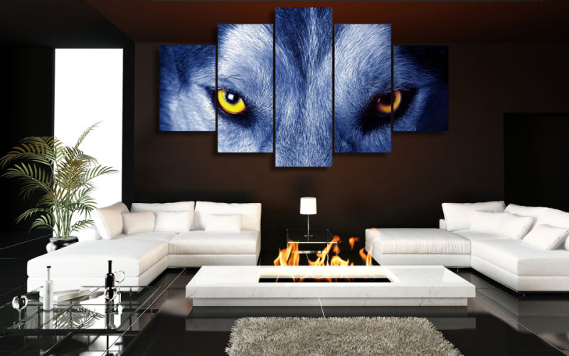 HD Printed Wolf Eyes Group Painting Canvas Print Room Decor Print Poster Picture Canvas Mc-016