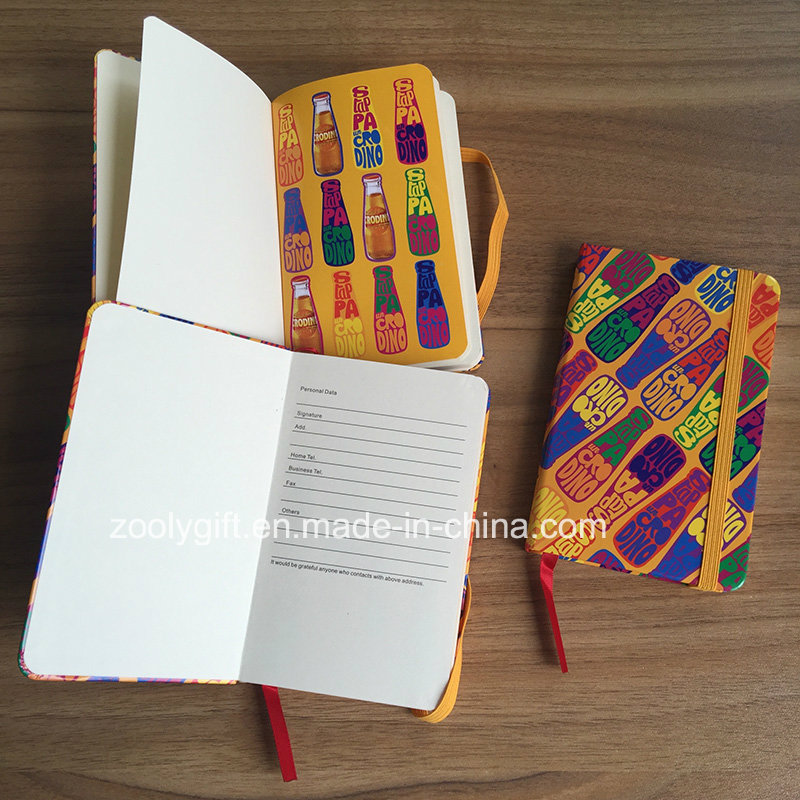 Logo Printing Paper Cover A6 Agenda Notebook with Elastic Band