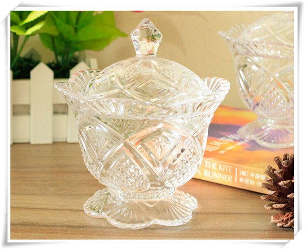 Home Storage Glass Candy Bowl and Sugar Bowl