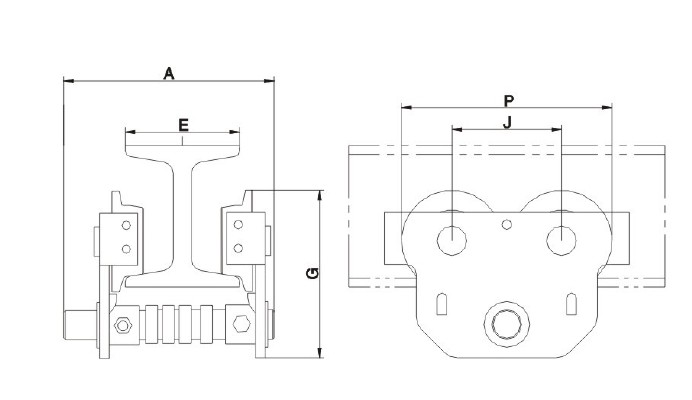 Manual Trolley/Pulley for Chain Hoist Moving Purpose