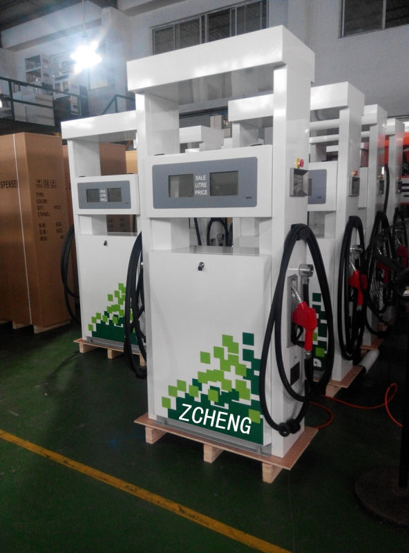 Zcheng Green Color Fuel Dispenser Petrol Station Double Pump