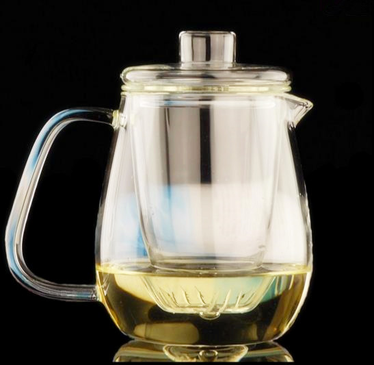 Purely Handwork 600ml Flower& Coffee Glass Tea Pot, Heat Resistant Glass Tea Pots with Filter