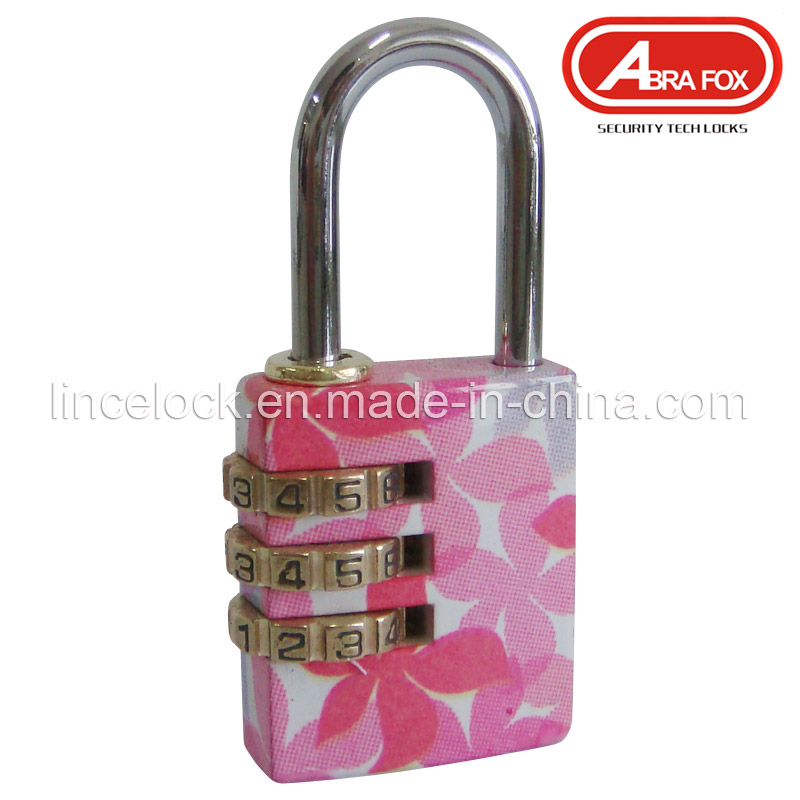 Colour Heat Plated Design Combination Brass Padlock (803)