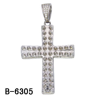 New Item Two Tones Plating Micro Setting Cross Pendant.