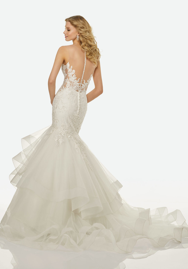 Strapless Backless Fit-and-Flare Style Wedding Dress