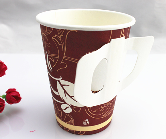 9oz Cheap Single Wall Paper Cup with Handle Made in China