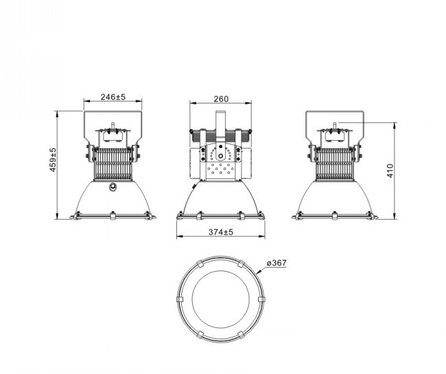 5 Year Warranty 100W LED High Bay Light Meanwell Driver Philips Osram Chip