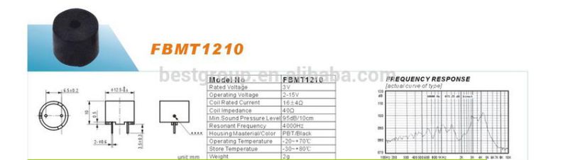 Fbmt1210 Magnetic Buzzer Piezo Buzzer Mechanical Buzzer (FBELE)