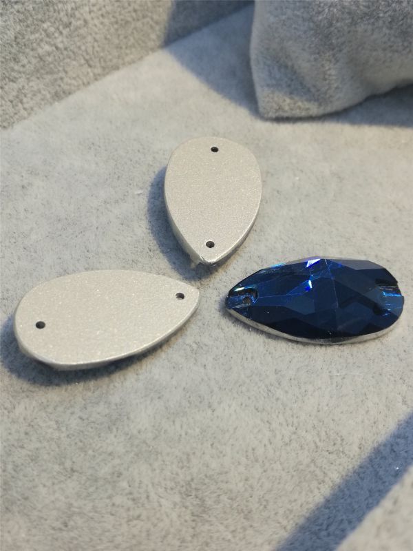 Flat Back Drop Capri Blue Sew on Garment Beads