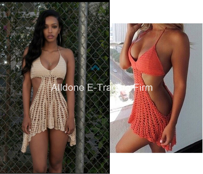 Girls Hand Crochet Swimwear Bikini Beachwear Cover up