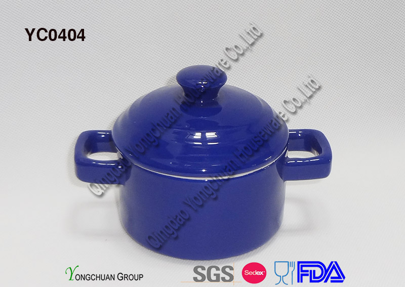 Promotional Ceramic White Pots with Lid