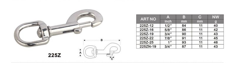 Metal Swivel Eye Zinc Alloy Snap Hooks Dp-225z