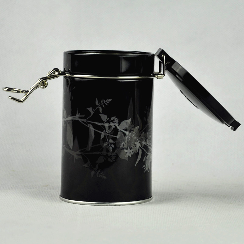 Custom Round Airtight Tea Packaging Tin Box with Wire Lock