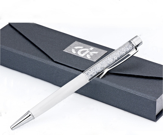 Beautiful Colorful Crystal Metal Ball Pen with Gift Box