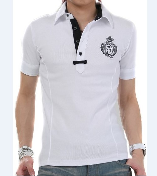 Men's White Embroidery Summer Hot Wholesale Custom Fashion Polo T-Shirt