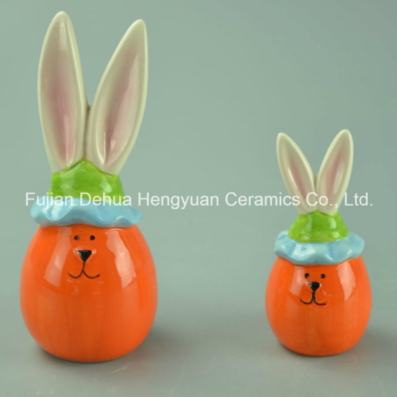 Lovely Cartoon Ceramic Decorative Easter Rabbit