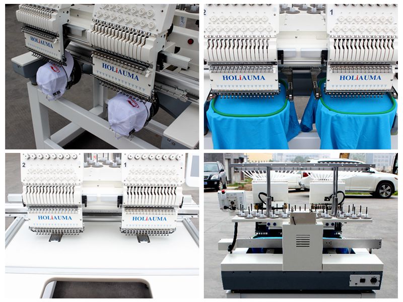 China Top 2 Head Dahao System Embroidery Machine / Computerized Operation Flat Embroidery Machine