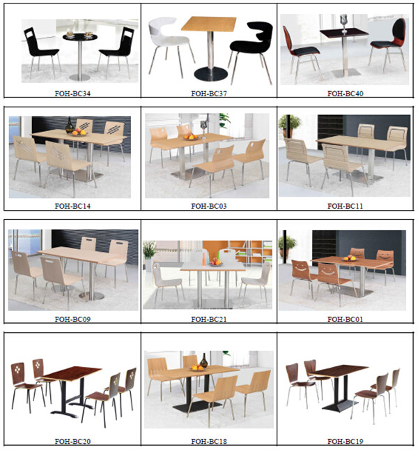 Plywood Restaurant Furniture Dining Table Set (FOH-CXSC67)