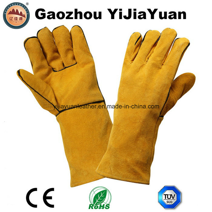 Ce En12477 Leather Protection Safety Hand Welding Glove with Kevlar Thread