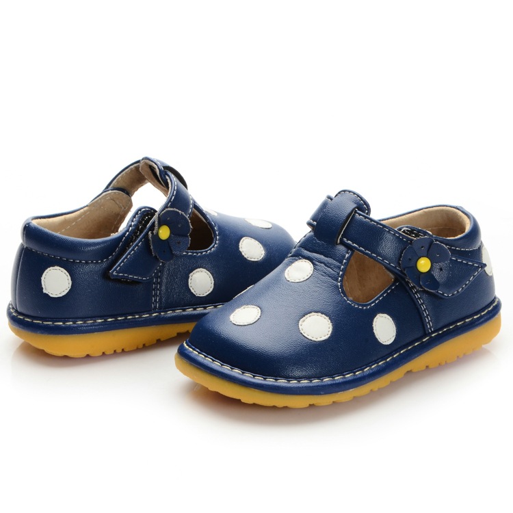 2016 Spring Autumn Baby Shoes 4 Colors Polka Dots Squeaky Soft Sole Baby Girl Shoes