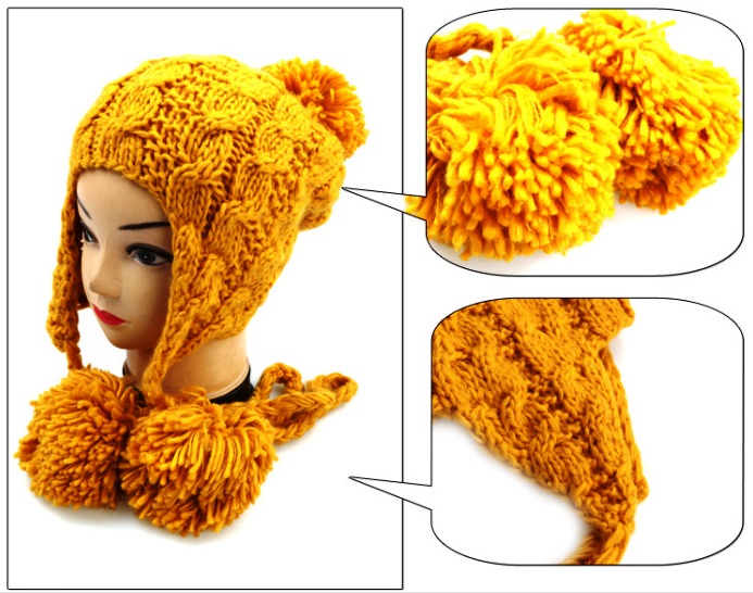 Ladies Chunky Hand Knit Hat with Earflap Pattern