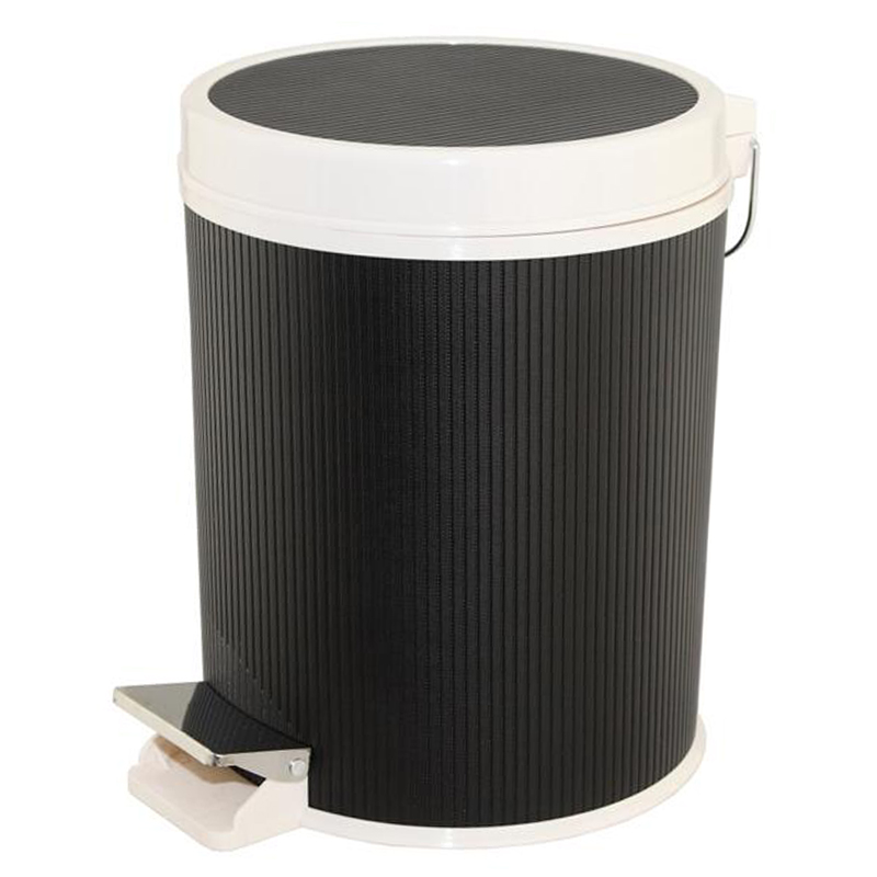 Leather Covered Plastic Foot Pedal Waste Bin