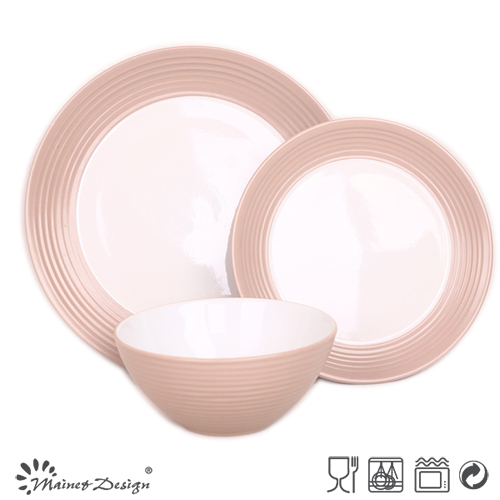 Two Color Swirl Stoneware Dinner Set