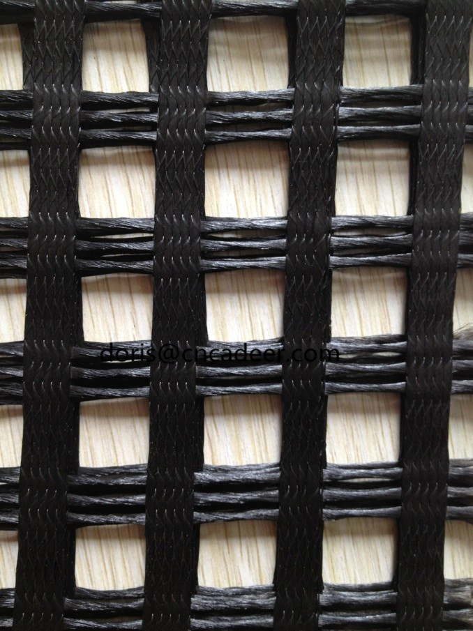 Pet-120-120kn 25.4mmx25.4mm/12.7mm*12.7mm 6mx50m Warp Knitting Polyester Geogrid