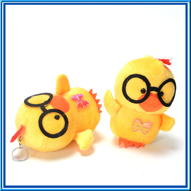 2017 Plush Yellow Rooster Chicken Keychain Toy with Candy