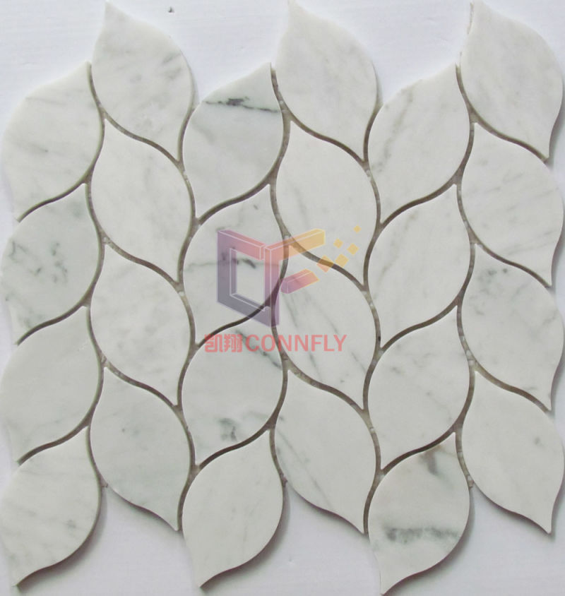 Pebble Stone White Marble Mosaic Tile for Wall and Floor (CFS1176)