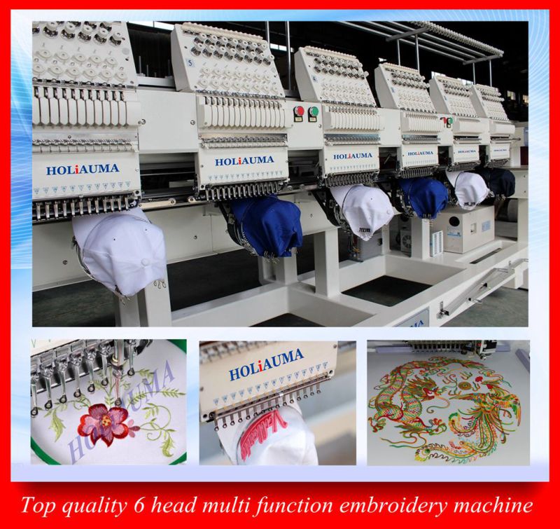 Best 6 Head Programmable Computer Embroidery Machine / High Speed Multi Function Embroidery