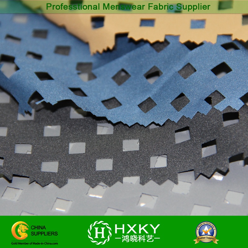 Coated Poly Pongee Fabric with Perforated Design