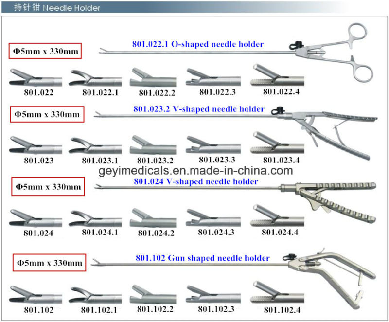 High Quality Reusable Surgical Laparoscopic Needle Holder Forceps