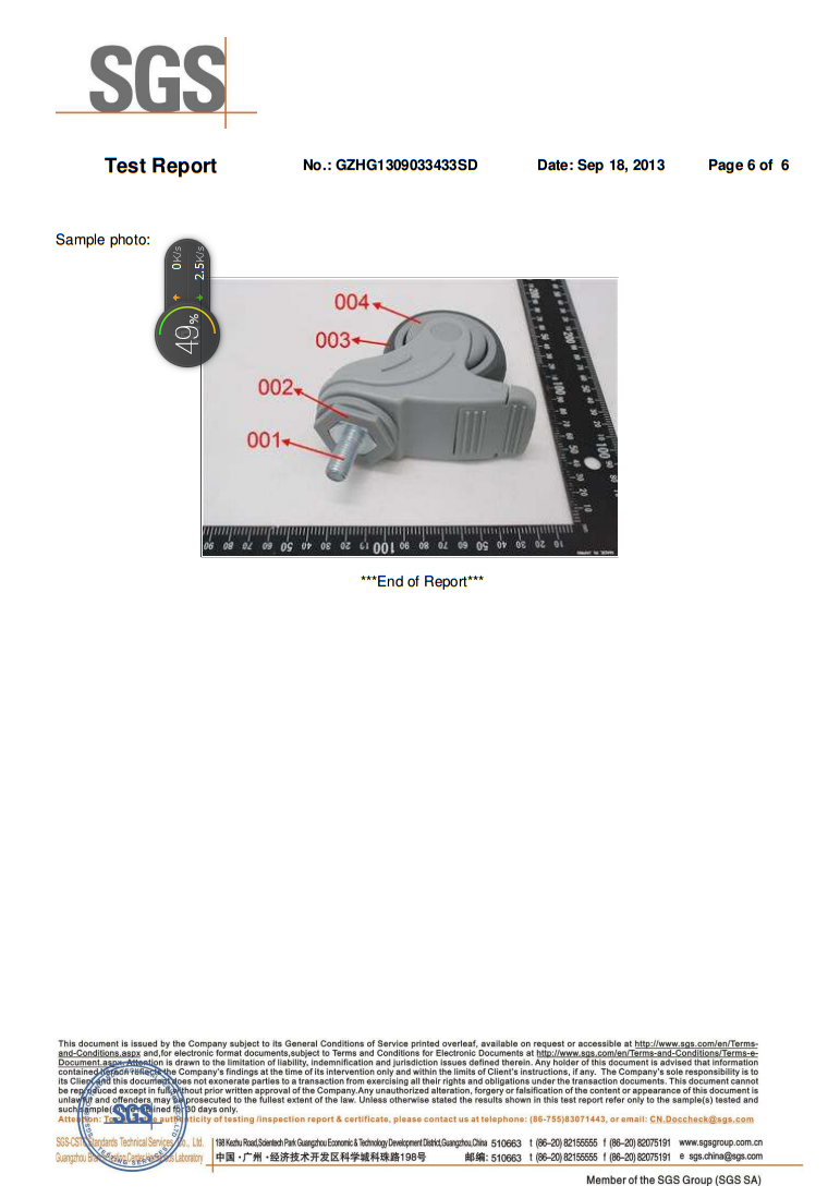 Screw with Brake Type Plastic Medical TPR Caster