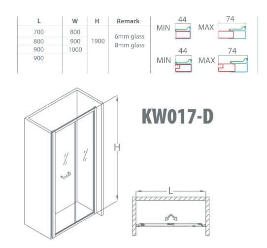 Foldable Shower Enclosure/Folding Shower Screen (KW017D)