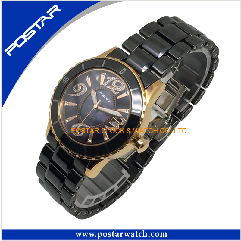 All Black Unisex Ceramic Quartz Watch Wrist Watch