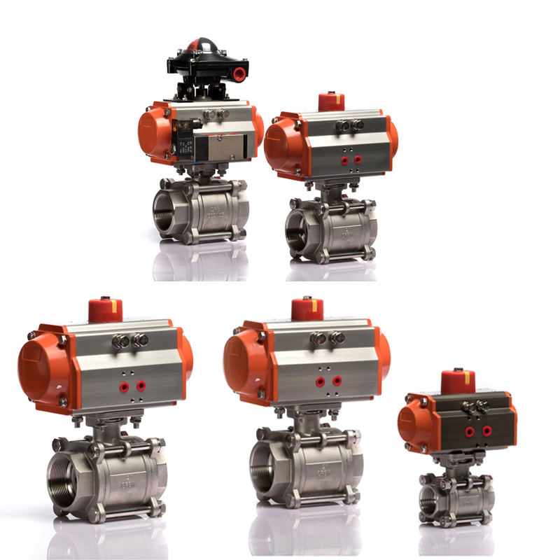 Dn25 Single Acting 2 Way Pneumatic Actuator Ball Valve