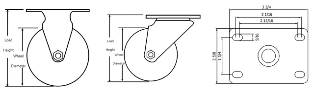 5-Inch TPU Wheel Swivel Plate Casters