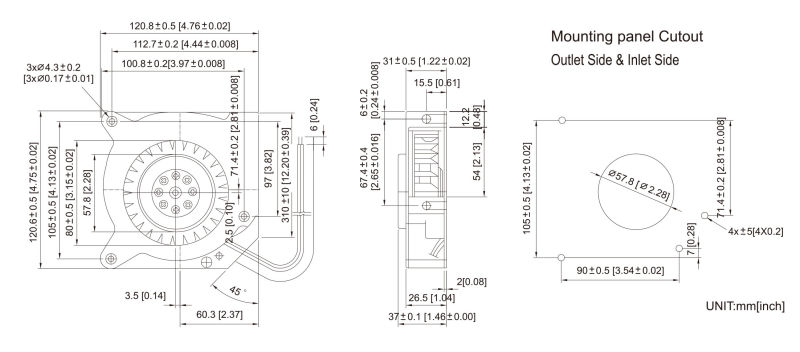 Ab12137 Cooling Fan 121*121*37mm DC Blowers