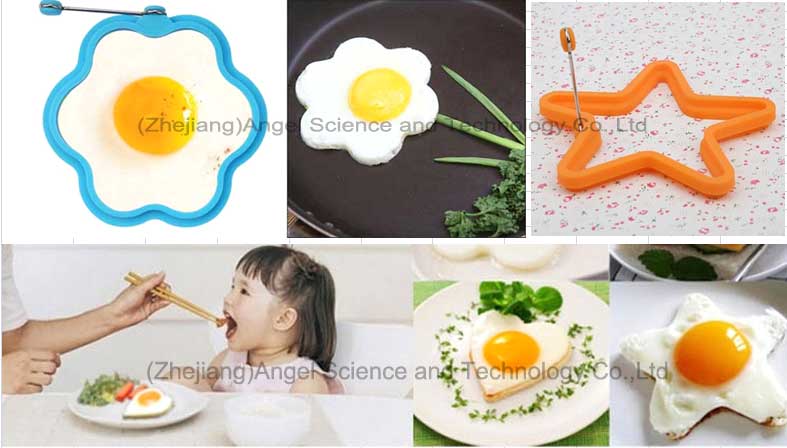 Star Shape Silicone Fried Egg Mold Tool with Iron Handle Se08