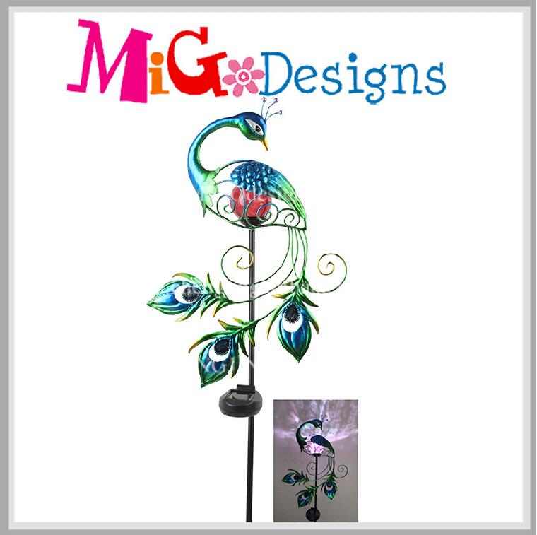 Special Custom Metal Peacock Solar LED Garden Lights Decor