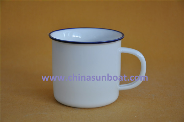 Sunboat Ceramic Mug Retro Imitation Enamel Cup, China Style Enamel Mugs Tableware