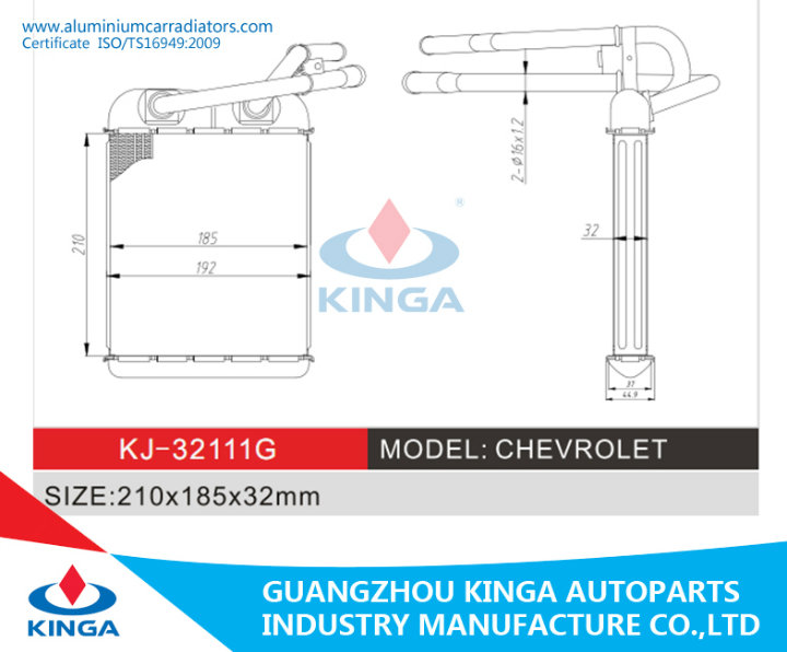 Air Condition Auto Spare Part Heater Radiator Honda Chevrolet After Market Heater