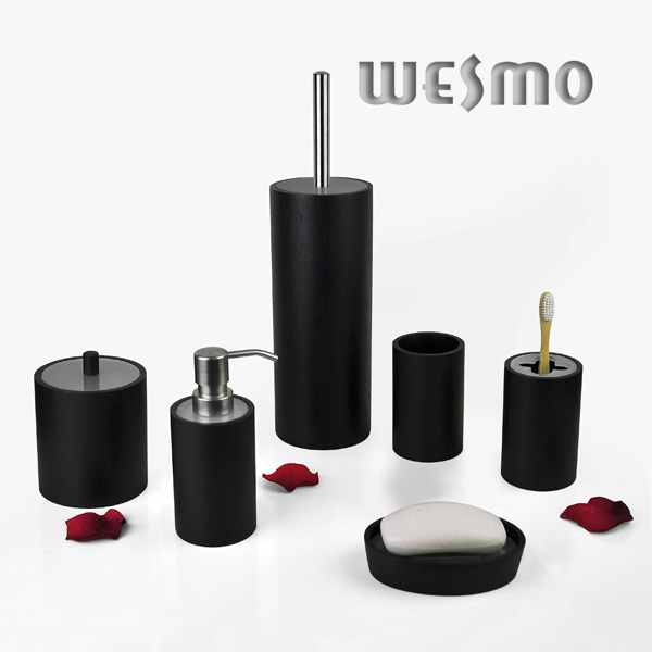 Rubber Wood Bathrrom Accessory Set (WBW0452A)