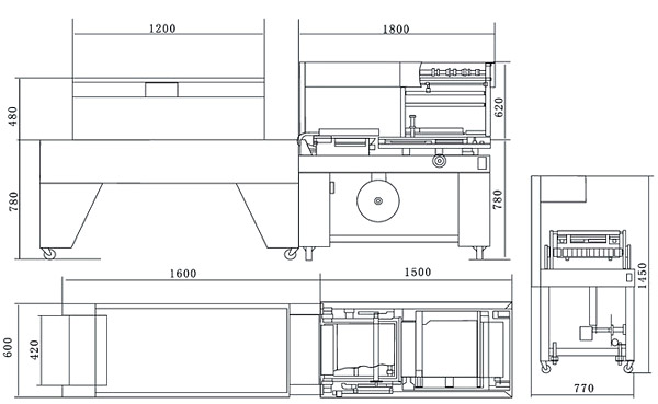 Automatic L-Bar Sealing & Shrink Packing Machine (BS-400LA+BMD-450C)