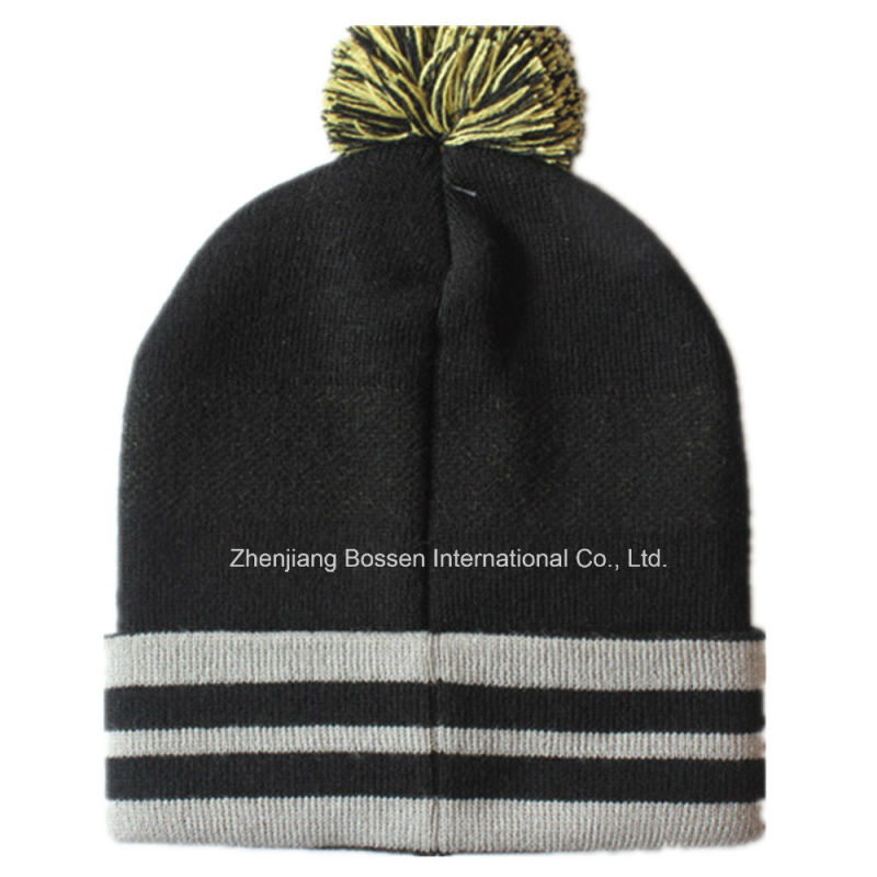 China Factory Customized Cartoon Design Acrylic Knit Jacquard Warm Fold Beanie Hat